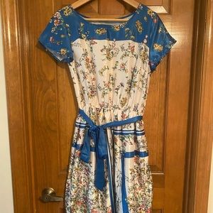 Floral satin midi dress